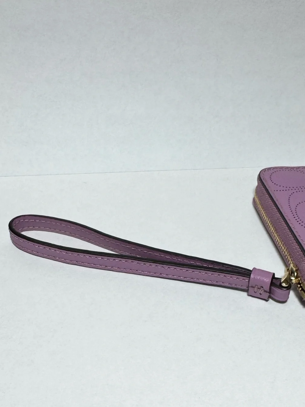 Coach Large Leather Signature Perforated Phone Wallet